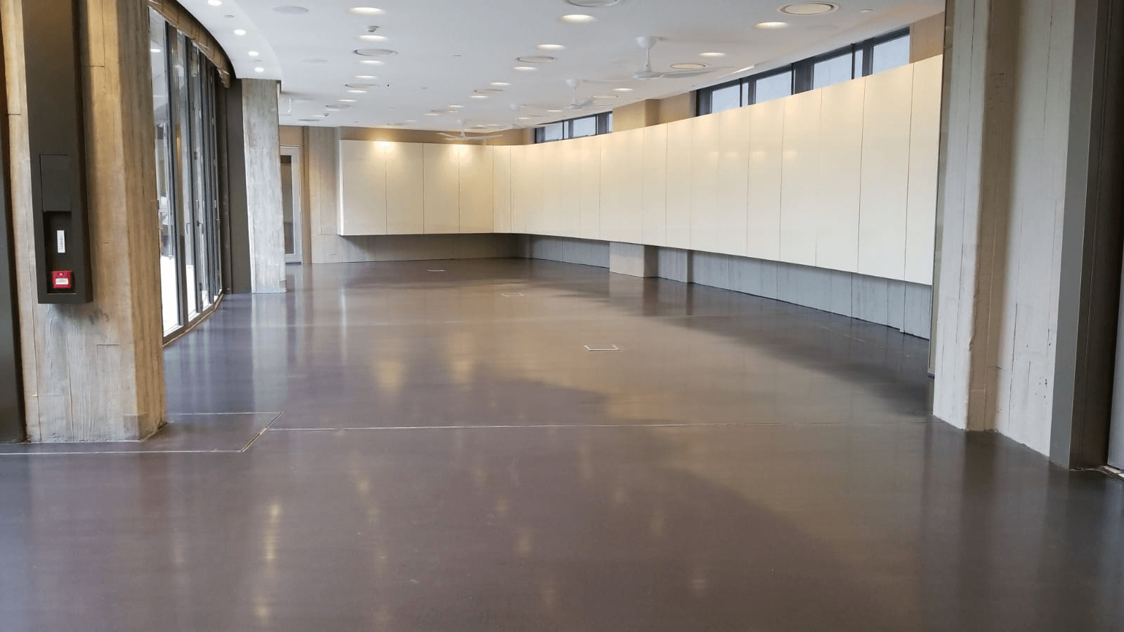 Polished concrete aggregate exposure close-up