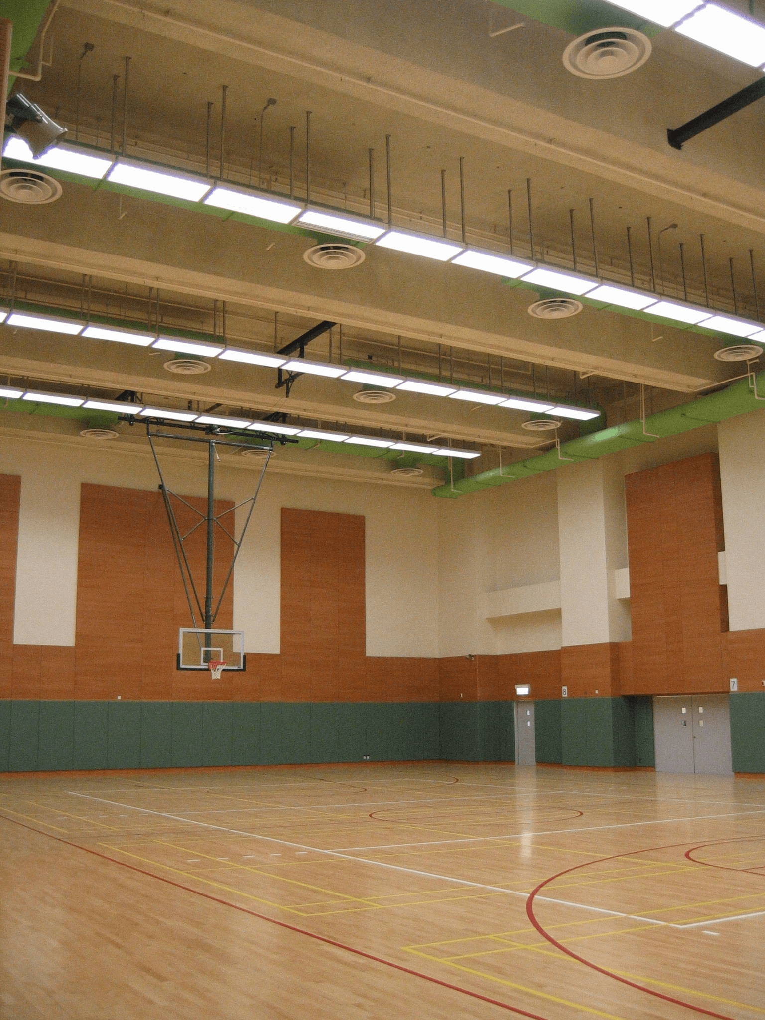 contemporary office space with medium textured ceiling finish, natural daylight, minimalist corporat