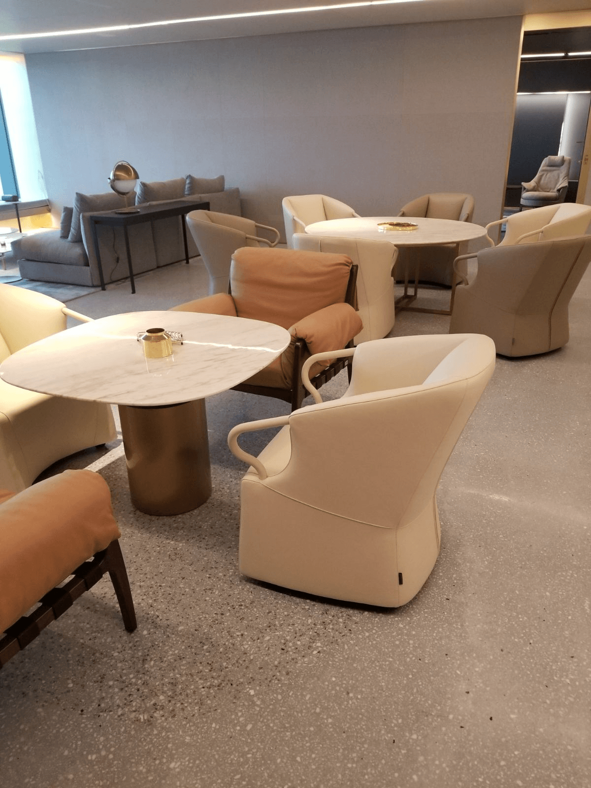 Polished concrete floor in a modern gallery