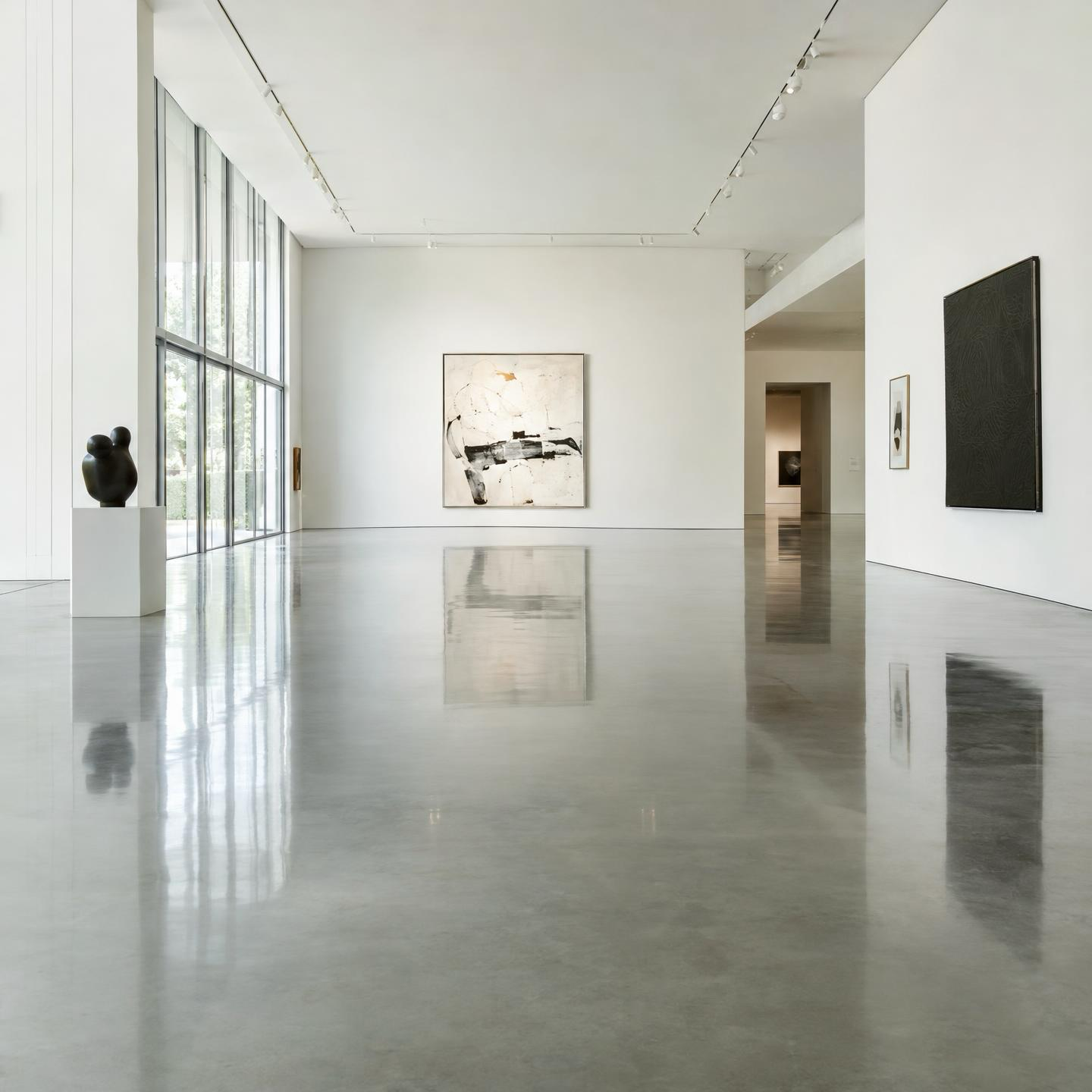 Luxury lobby with polished concrete