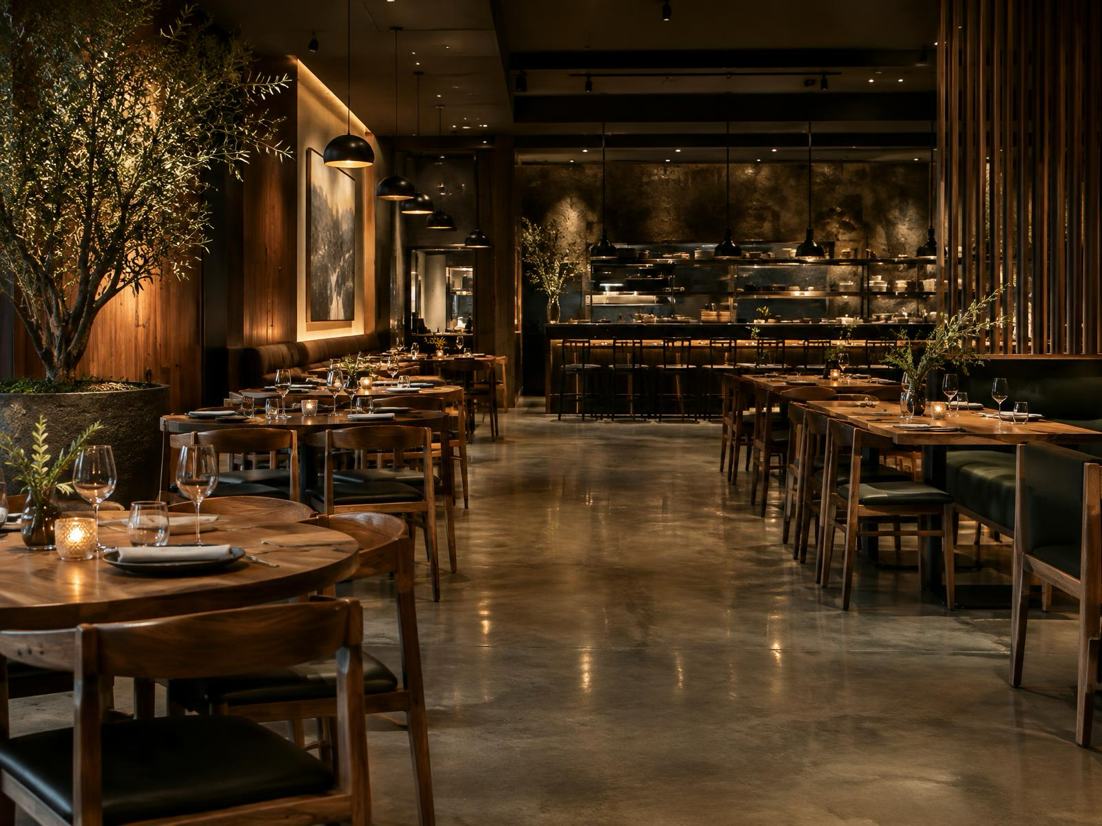 Retail store with polished concrete floor